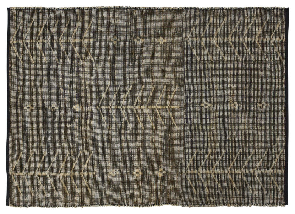 4??X 6??Black Distressed Tribal Area Rug