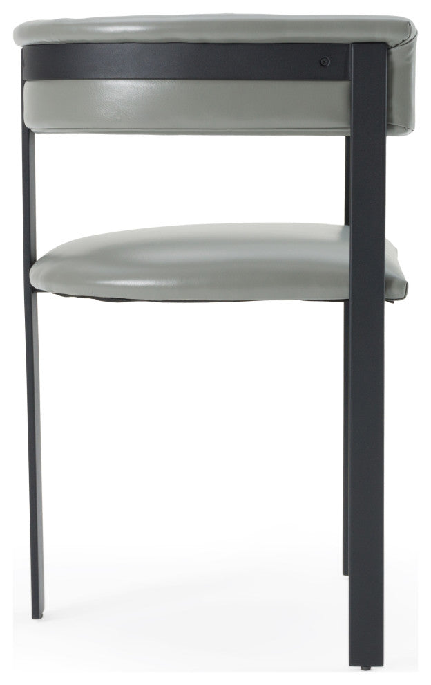 Modrest Boswell Modern Grey Faux Leather + Black Dining Chair