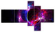 Far Spherical Galaxy Purple, Abstract Canvas art print, 60"x32", 5 panels