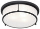 Matteo Lighting M14903MB Three Light Flush Mount, Matte Black Finish