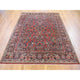 Tomato Red, Persian Sarouk Soft Wool Hand Knotted Oriental Rug, 7'10" x 9'10"