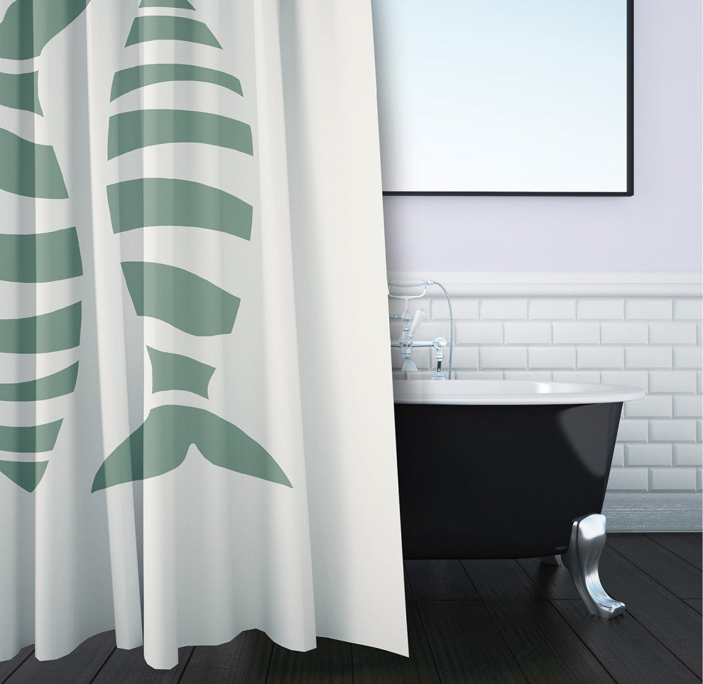 Puzzle Fish Sage 70" w x 73" h Shower Curtain
