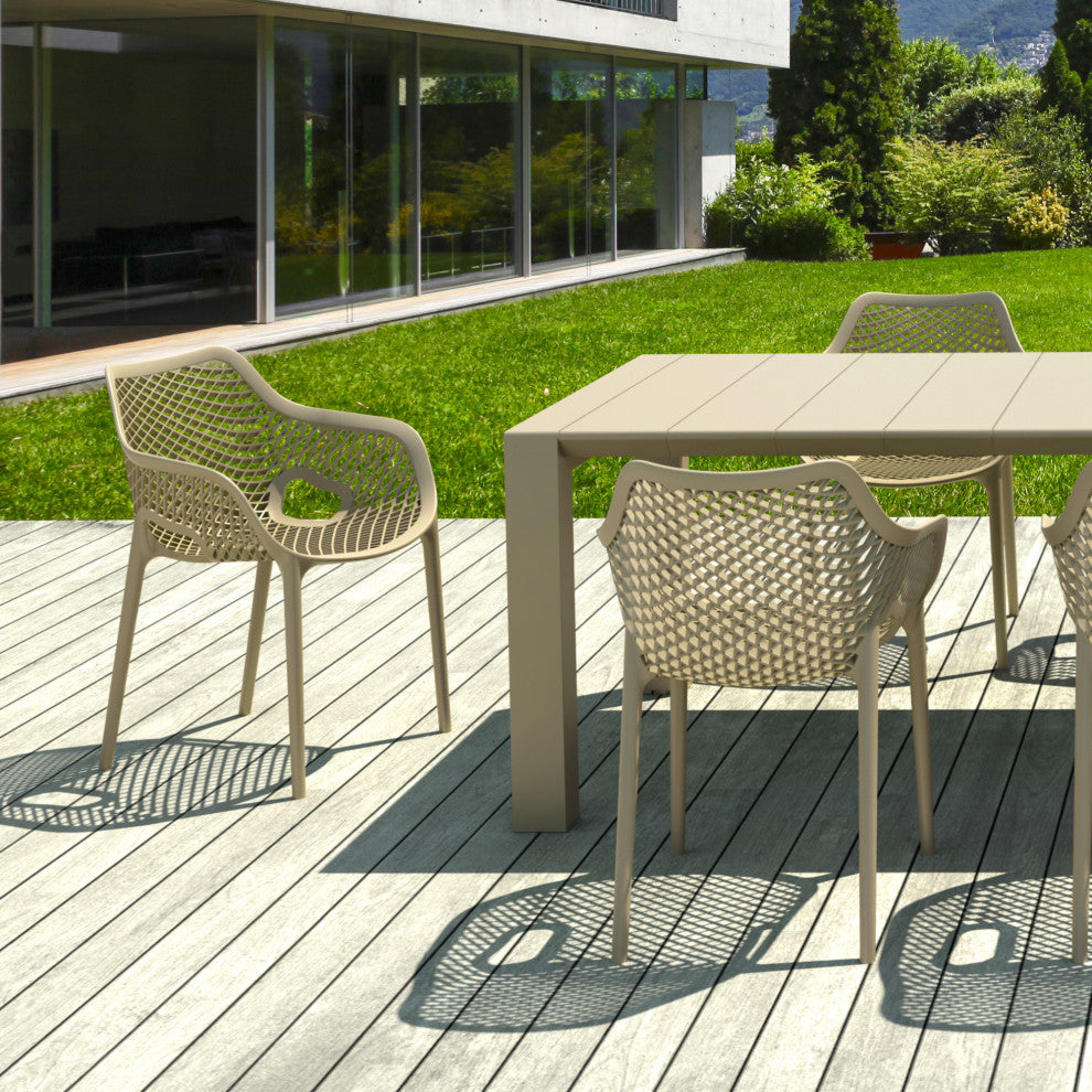 Air XL Extension Dining Set 9-Piece Dove Gray