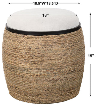 Uttermost Island Straw Accent stool