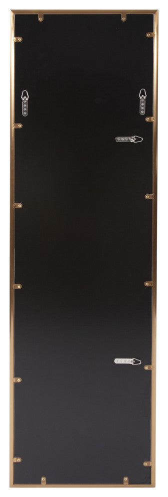 Antiqued Brushed Brass Rectangular Full Length Wall Mirror