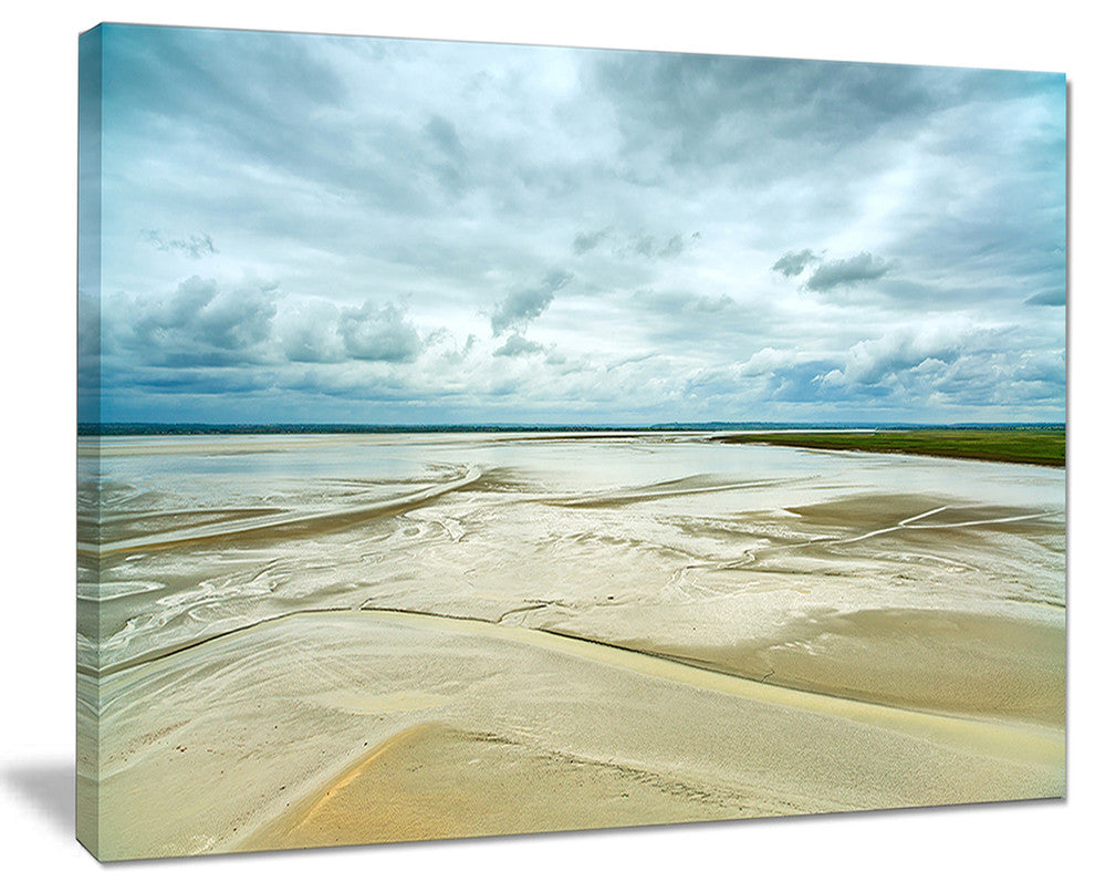 "Low Tide in Mont Saint Normandy" Landscape Wall Art Print, 40"x30"