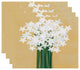 Paperwhites, Floral Print Placemat, Gold (Set of 4), 18 x 14"