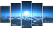 "Night Flight Above Clouds" Extra Large Wall Art Landscape, 5 Panels, 60"x32"