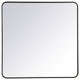 Ellis Soft Corner Metal Rectangular Mirror, Black, 36"x36"
