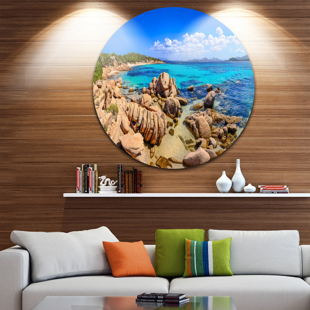 Coastline Panorama, Beach And Shore Photo Round Wall Art, 23"