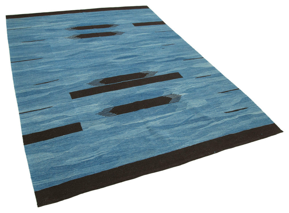 Rug N Carpet - Handmade Turkish 5' 11'' x 8' 4'' Modern Design Wool Kilim Rug