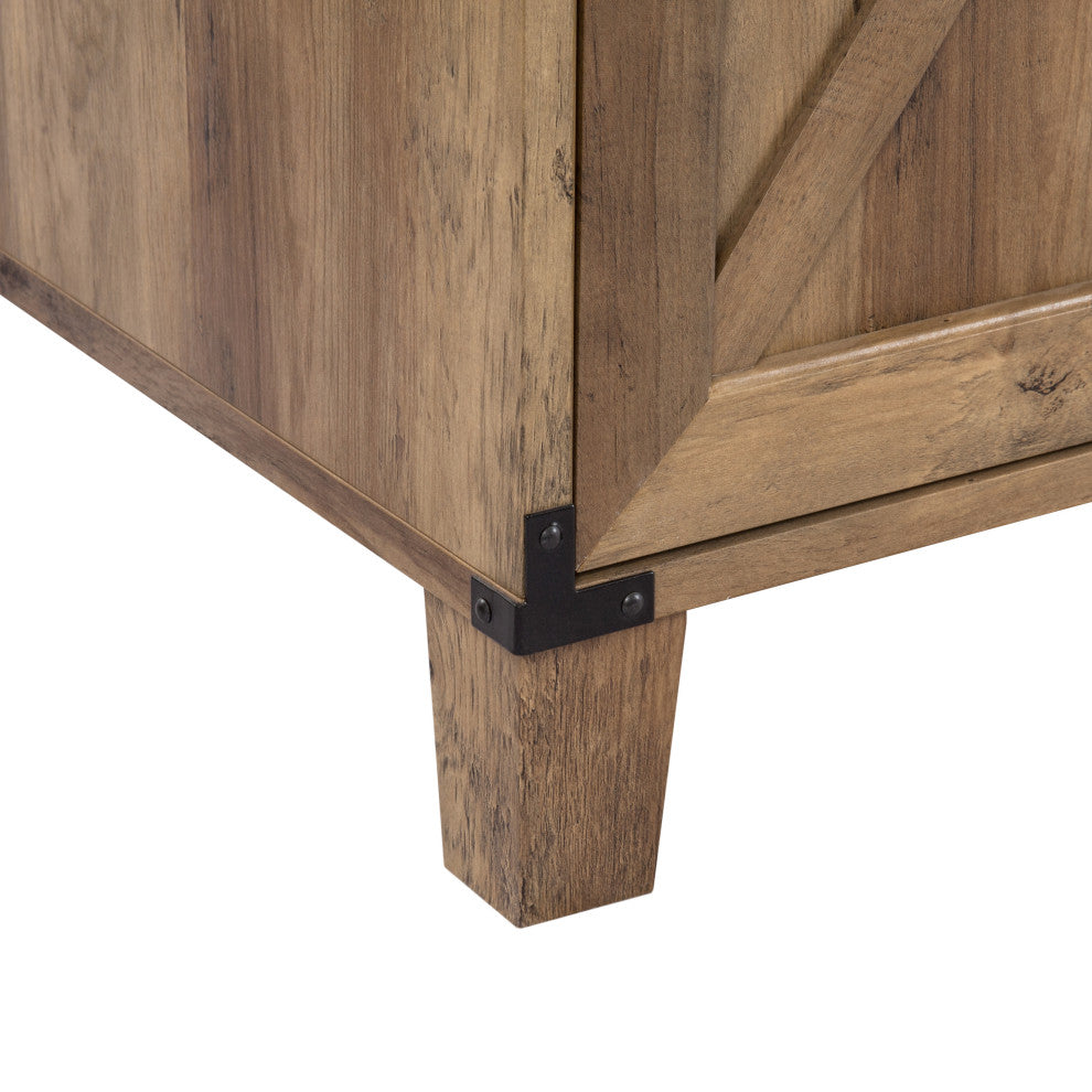 Oxford 47" 1 Drawer Wooden Farmhouse Writing Desk in Rustic Oak