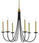 Chloe 36" Pendant, Black and Brass