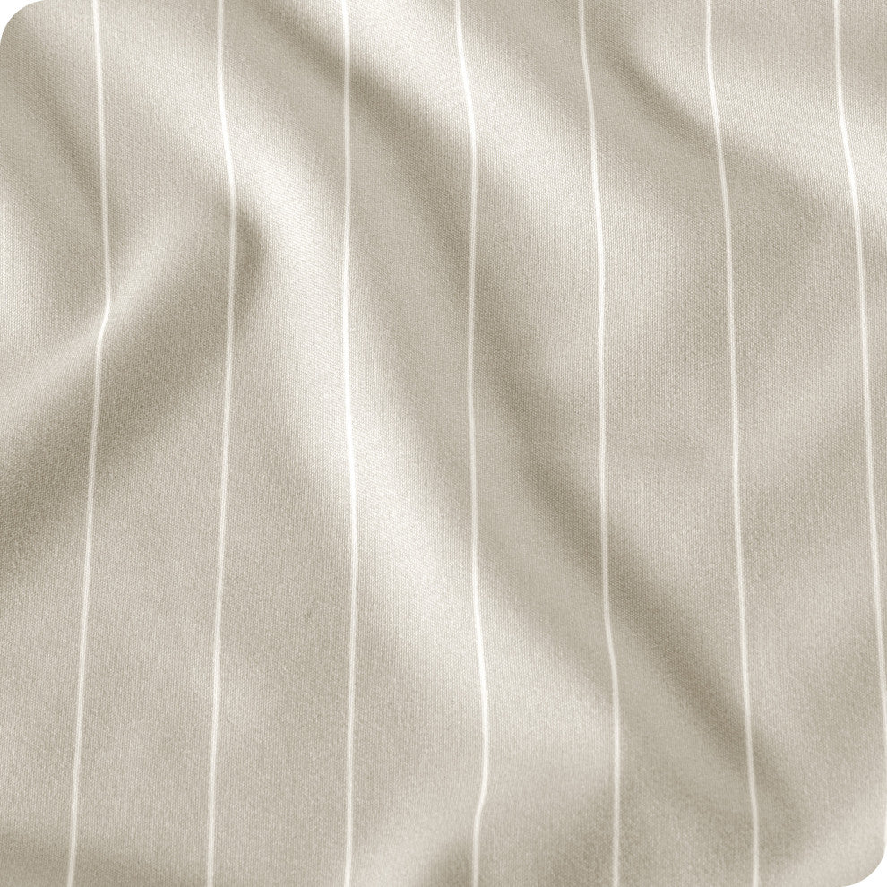 1800 Microfiber Sheet Set, Pinstripe Stone/White, King