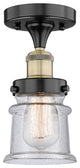 Innovations Lighting 616-1F-10-6 Canton Semi-Flush Canton 6"W - Black Antique