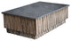 Rectangular Stone and Wood Coffee Table