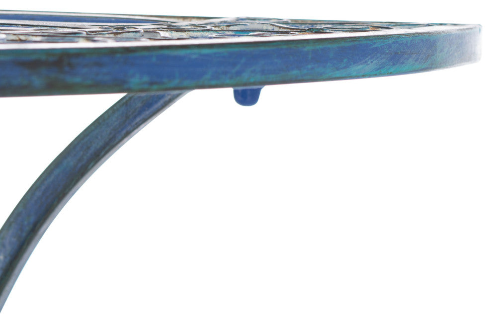 Safavieh Annalise Indoor-Outdoor Accent Table, Antique Blue