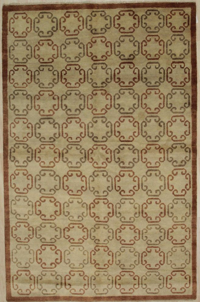 Brown Transitional All Over Ningxia Area Rug