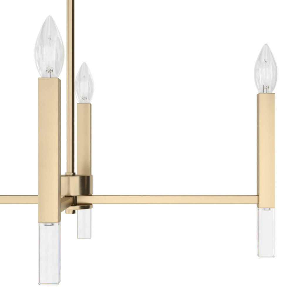 Sunjai Alturas Gold 7 Light Linear Chandelier Ceiling