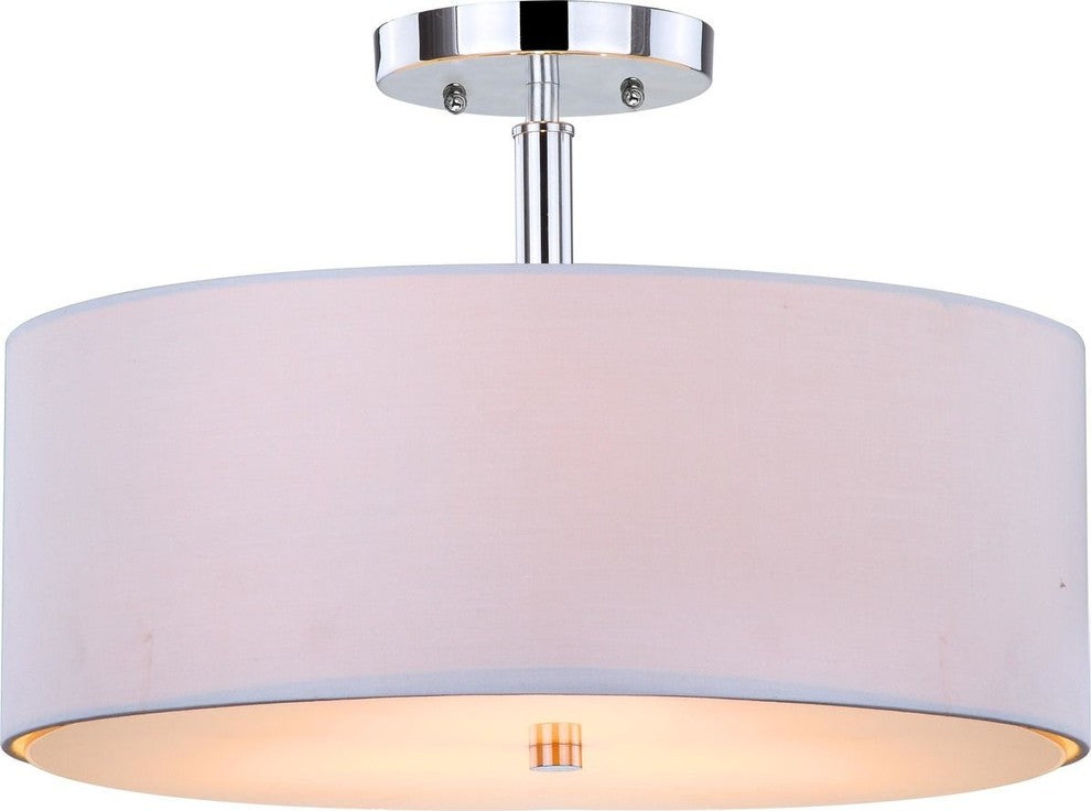 Safavieh Clara Ceiling Drum Light, Chrome