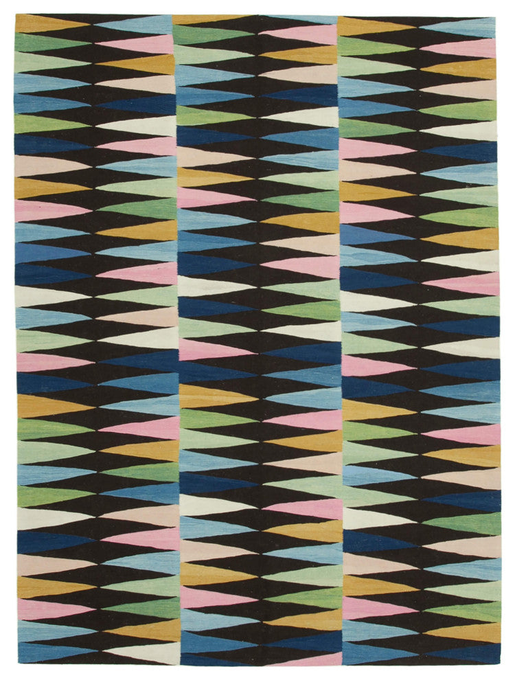 Rug N Carpet - Handwoven Turkish 7' 7'' x 10' 4'' Flatweave Wool Kilim Rug
