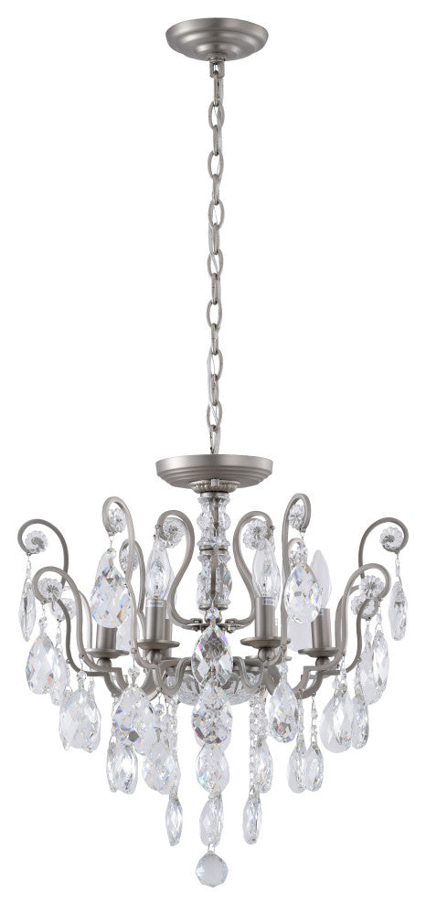Bethel International BET61PEW 6 Light Chandelier, Pewter