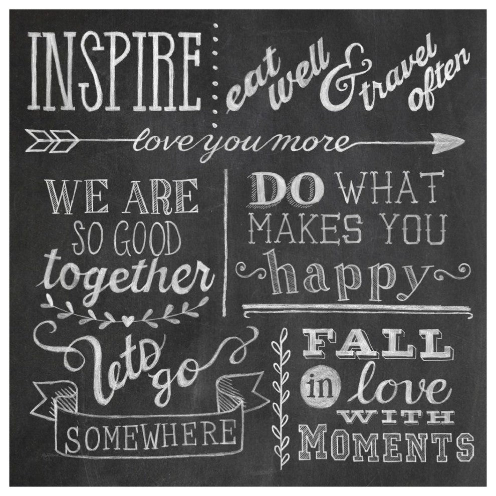"Inspiration Chalkboard III" Digital Paper Print by Mary Urban, 38"x38"