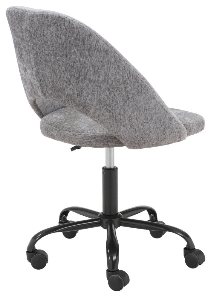 Computer Work Chair, Steel Metal, Gray, Black, Home Business Office