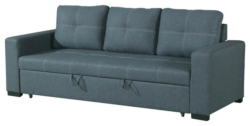 Benzara BM167220 Polyfiber Fabric Convertible Sofa, Gray