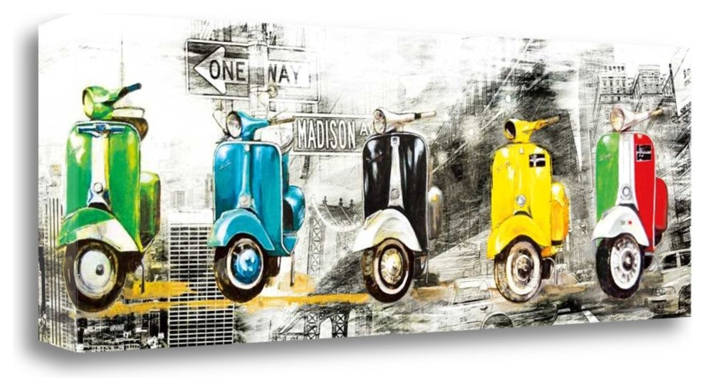 "Get Your Mopeds Running" By Bresso Sola, Giclee Print on Gallery Wrap Canvas