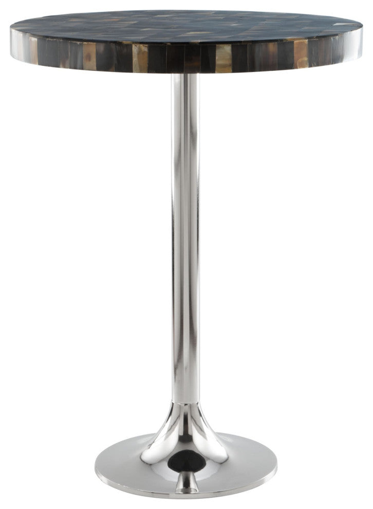 Sofa Side Table, Round, Aluminum, Metal, Silver, Lounge Cafe Lobby Hospitality