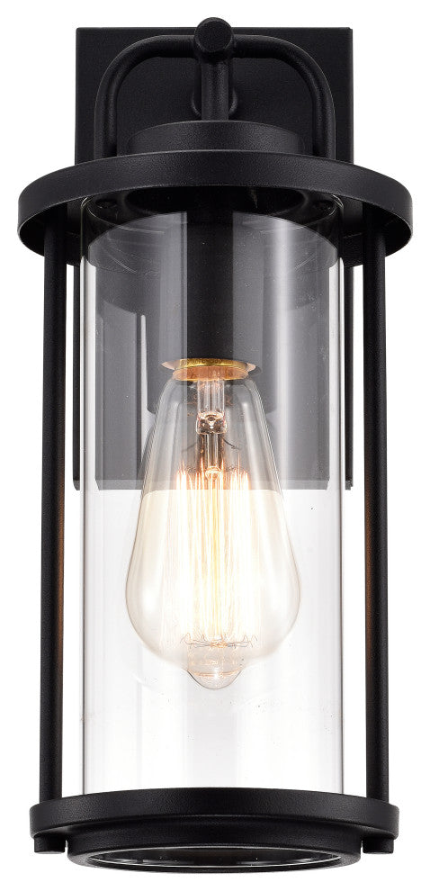 CHLOE Lighting LANDRY Transitional 1-Light Textured Black Outdoor Wall Sconce