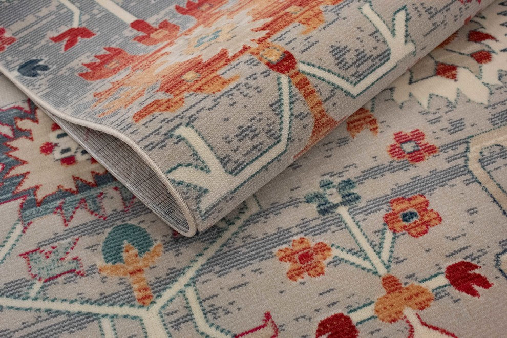 Noori Rug Distressed Herlinda Beige/Blue Runner