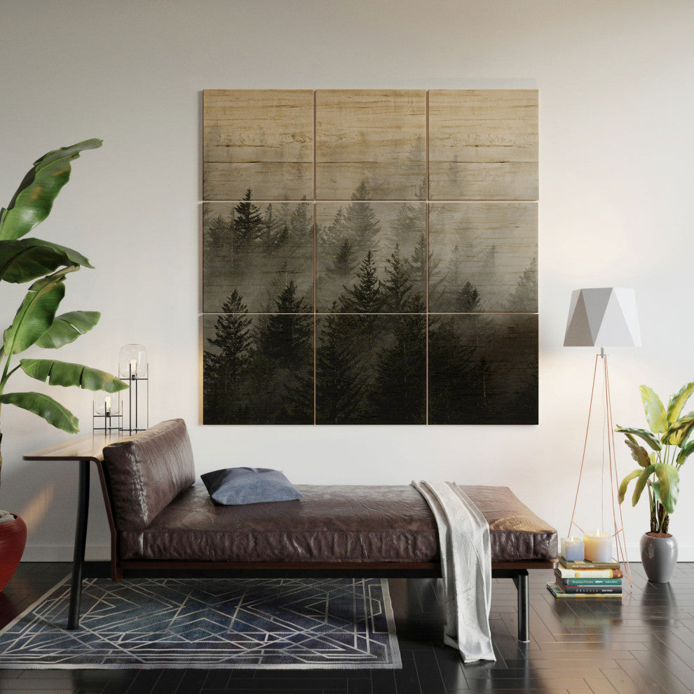 Nature Magick Foggy Fir Forest Fantasy Wood Wall Mural