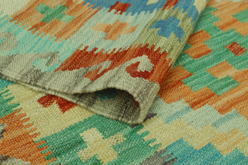 Sangat Kilim Lev Rust/Green Runner, 2'8x8'3