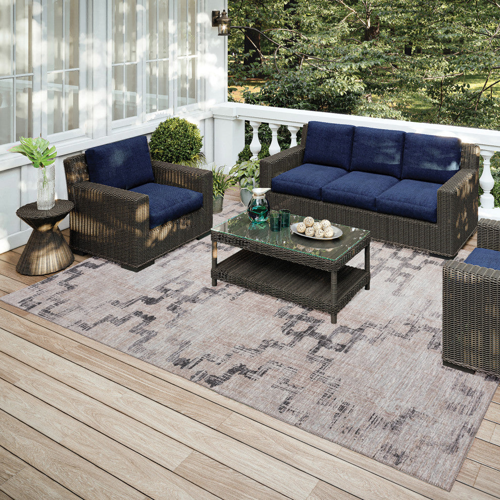 Indoor/Outdoor Sedona SN15 Stucco Machine Washable 5' x 7'6" Rug