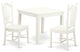 3 Pc Small Kitchen Table And 2 Hard Wood Kitchen Dining Chairs In Linen White