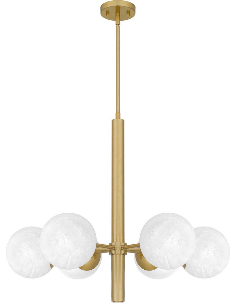 Solei 6-Light Chandelier, Aged Brass