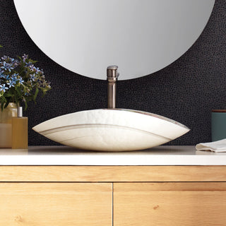 Sorrento Murano Glass Bathroom Sink, Abalone