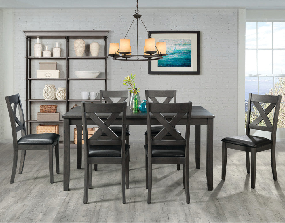 Picket House Furnishings Alexa 7PC Standard Height Dining Set in Gray