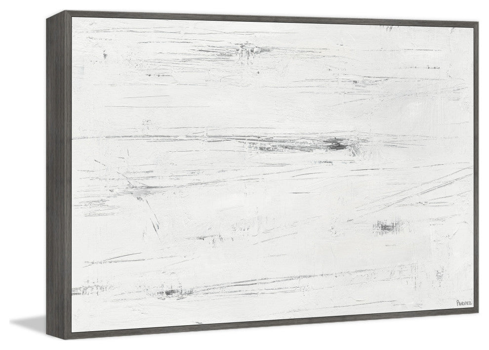 "Light Snow" Floater Framed Painting Print on Canvas, 24x16