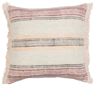 Surya Zendaya Burgundy Pillow Shell With Polyester Insert 22"H X 22"W