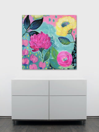 "Confident and Strong" Painting Print on Wrapped Canvas, 40"x40"