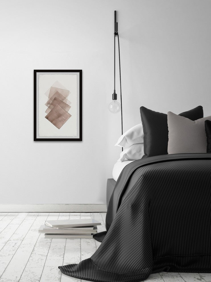 "Five Brown Squares" Framed Painting Print, 30"x45"