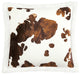Elsa Cowhide Campfire Sherpa Pillow, 18"x18", Chocolate