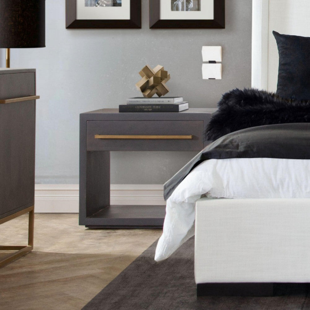 Encore Solid Mango Wood 1-Drawer End Table in Grey Oak Finish by Diamond Sofa