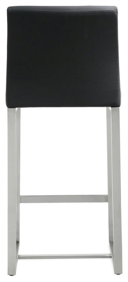 TOV Furniture Denmark Black Stainless Steel Counter Stool (Set of 2)