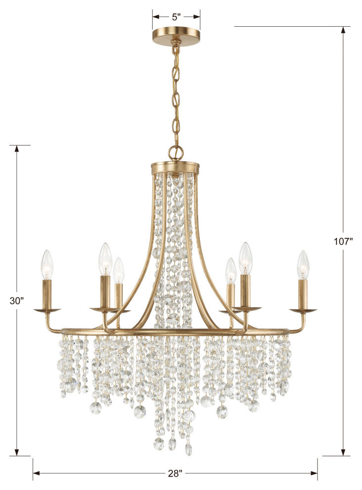 Gabrielle 6-Light Antique Gold Chandelier
