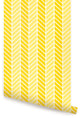 Herringbone Two Tone Peel and Stick Vinyl Wallpaper, Yellow, 24"w X 60"h