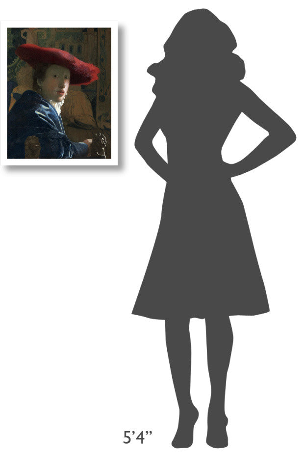 "Girl with a Red Hat" Digital Paper Print by Johannes Vermeer, 18"x22"